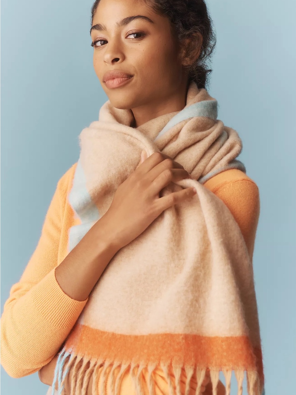 Anthropologie Brushed Fringe Scarf